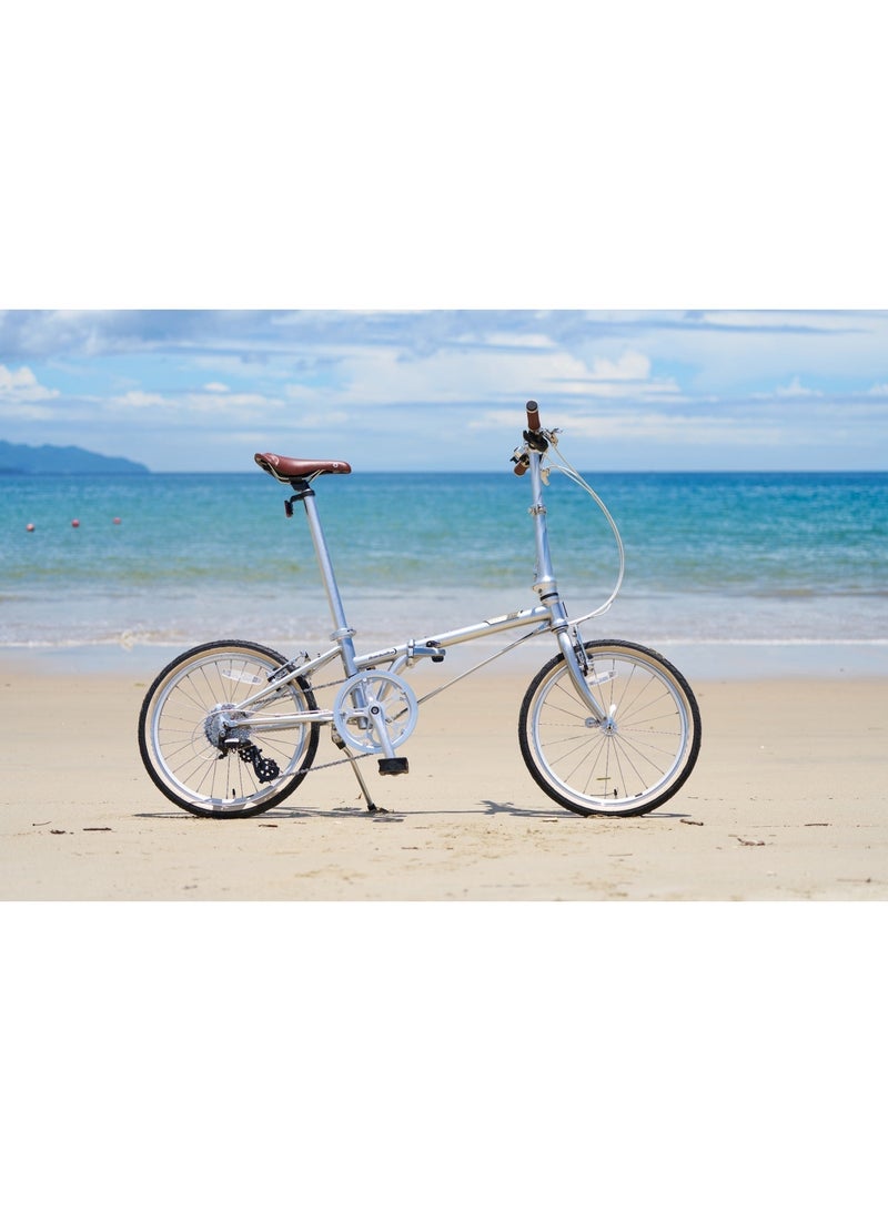 Dahon Boardwalk D8 20" White Folding Bike | 8-Speed Shimano Drivetrain, 4130 Cro-Mo Steel Frame | 20" Wheels, V-Brakes, 12.3kg Weight - Image 3